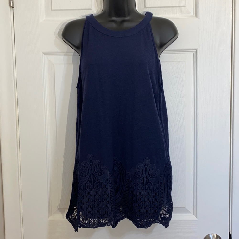 NWT Adrianna Papell Gauzy Crepe Halter Top Sz M